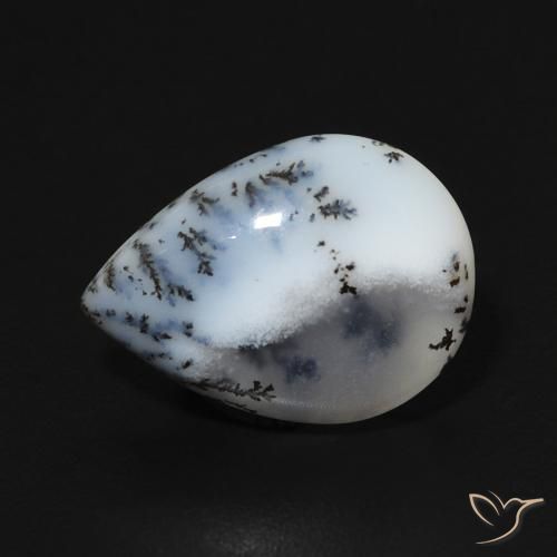 3.60ct 天然 多色白 树枝状玛瑙, 梨形, 不透明
