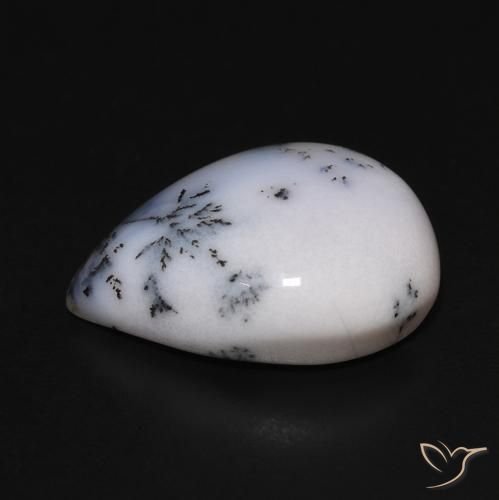 9.77克拉天然树枝状玛瑙，梨形，不透明