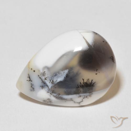 9.48ct 天然 白配黑 树枝状玛瑙, 梨形, 不透明