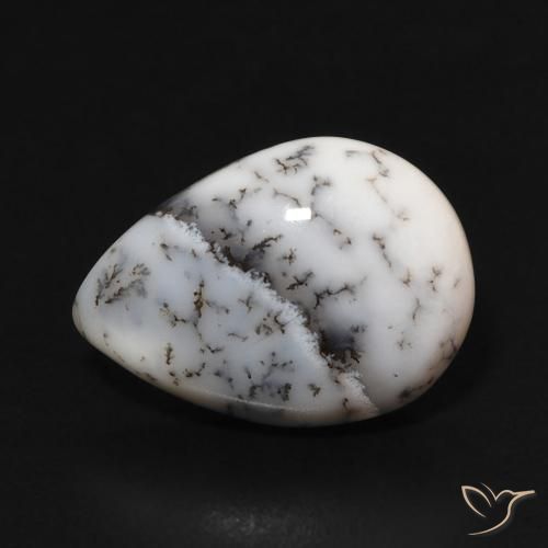 4.00ct 天然 多色白 树枝状玛瑙, 梨形, 不透明
