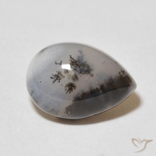 5.02克拉天然树枝状玛瑙，梨形，不透明