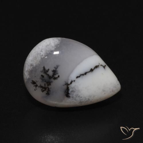 3.35克拉天然树枝状玛瑙，梨形，不透明