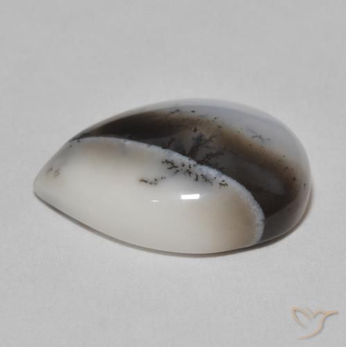 8.72克拉天然树枝状玛瑙，梨形，不透明