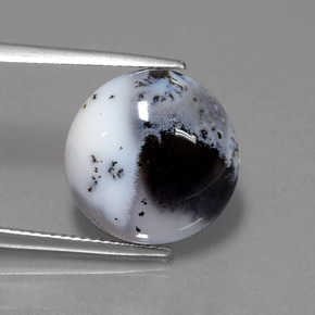 9.50克拉天然树枝状玉髓，圆形切割，半透明