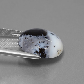 9.50克拉天然树枝状玉髓，圆形切割，半透明