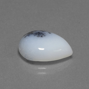 6.98克拉天然树枝状玉髓，梨形，半透明