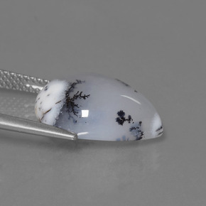 7.56克拉天然树枝玉髓，梨形，半透明