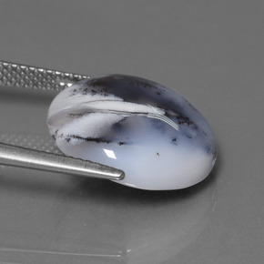 9.98克拉天然树枝状玉髓，圆形切割，半透明