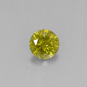 0.17克拉天然黄色钻石，圆形切割，3.52毫米，SI