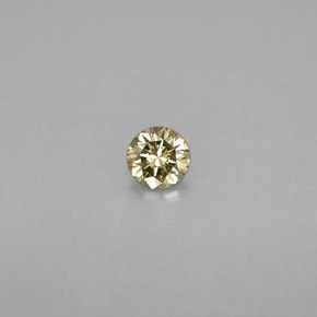 0.20克拉天然黄色钻石，圆形切割，3.69毫米，VS