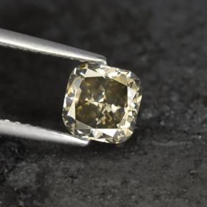 1.21克拉天然黄金色钻石，垫形剪裁，6×6毫米，SI
