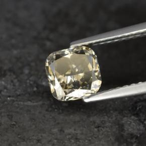 1.21克拉天然黄金色钻石，垫形剪裁，6×6毫米，SI