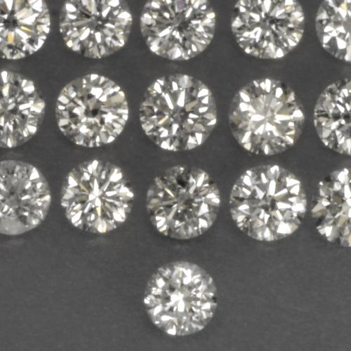 0.03克拉天然钻石，圆形切割，VS