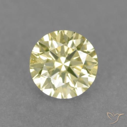 0.17ct 天然 中浅黄色 钻石, 圆形的, VS