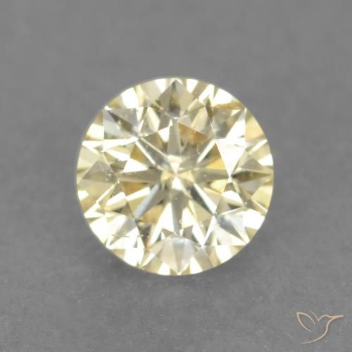 0.18ct 天然 淡黄色 钻石, 圆形的, VS