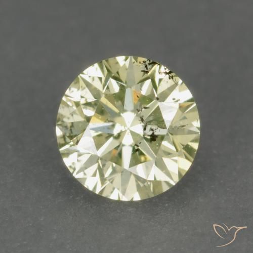 0.17ct 天然 中浅黄色 钻石, 圆形的, VS-SI