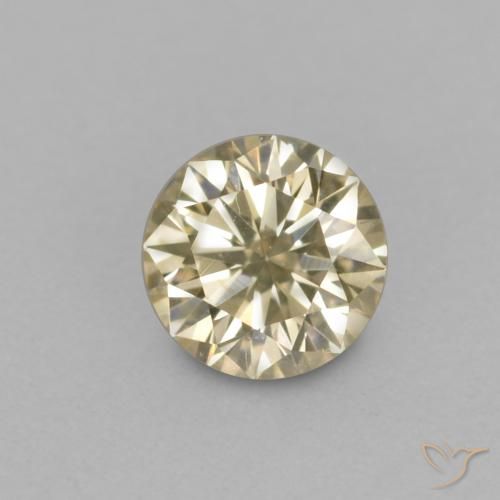 0.14ct 天然 香槟色 钻石, 圆形的, VVS-VS