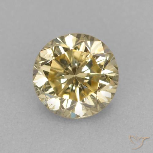 0.26ct 天然 香槟色 钻石, 圆形的, VS