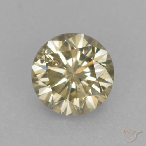 0.20ct 天然 香槟色 钻石, 圆形的, VS