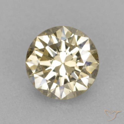 0.14ct 天然 白兰地 钻石, 圆形的, VVS-VS