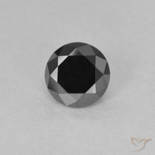 0.55ct 天然 黑色 钻石, 圆形的, 不透明
