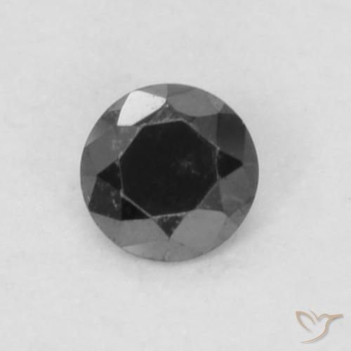 0.05ct 天然 黑色 钻石, 圆形的, 不透明