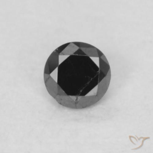 0.04ct 天然 黑色 钻石, 圆形的, 不透明