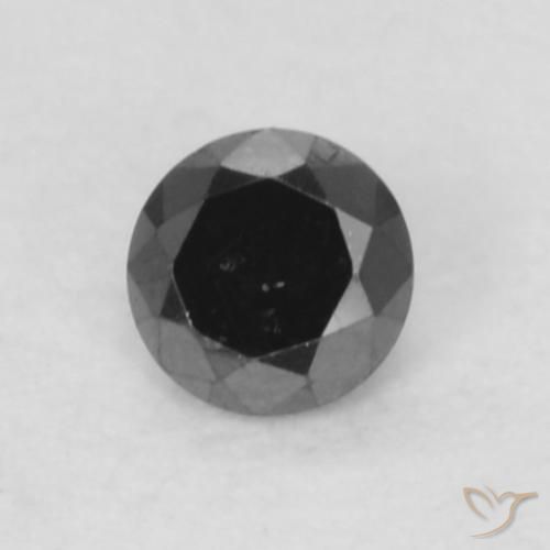 0.05ct 天然 黑色 钻石, 圆形的, 不透明