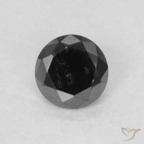 0.05ct 天然 黑色 钻石, 圆形的, 不透明