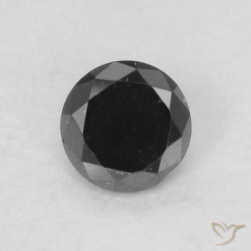 0.05ct 天然 黑色 钻石, 圆形的, 不透明
