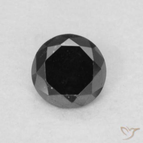 0.05ct 天然 黑色 钻石, 圆形的, 不透明