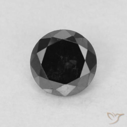 0.05ct 天然 黑色 钻石, 圆形的, 不透明