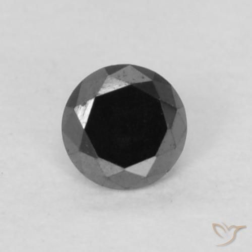 0.06ct 天然 黑色 钻石, 圆形的, 不透明