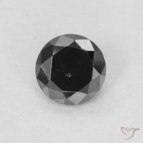 0.05ct 天然 黑色 钻石, 圆形的, 不透明