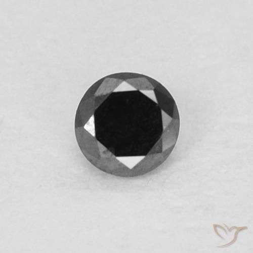 0.05ct 天然 黑色 钻石, 圆形的, 不透明