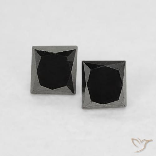 0.12ctw 天然 黑色 钻石, 正方形, 不透明