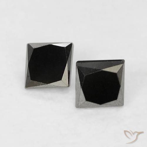 0.14ctw 天然 黑色 钻石, 正方形, 不透明, Photo A