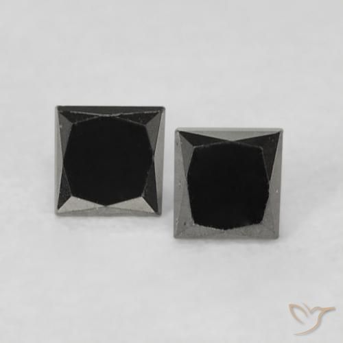 0.17ctw 天然 黑色 钻石, 正方形, 不透明