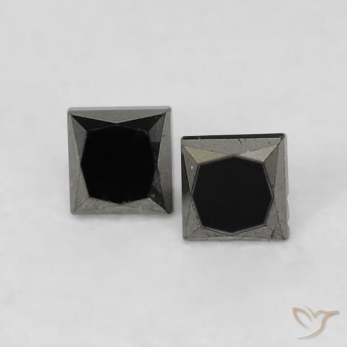0.15ctw 天然 黑色 钻石, 正方形, 不透明