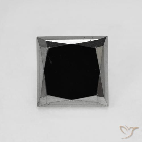 0.98ct 天然 黑色 钻石, 正方形, 不透明
