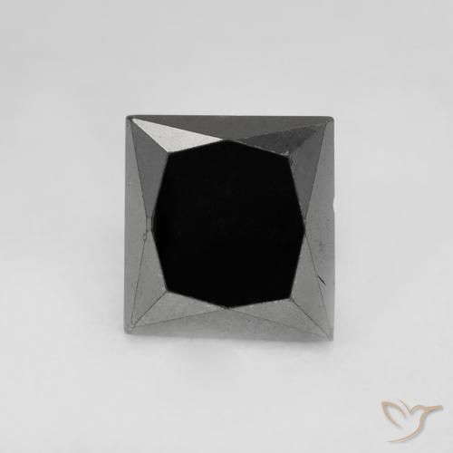0.99ct 天然 黑色 钻石, 正方形, 不透明