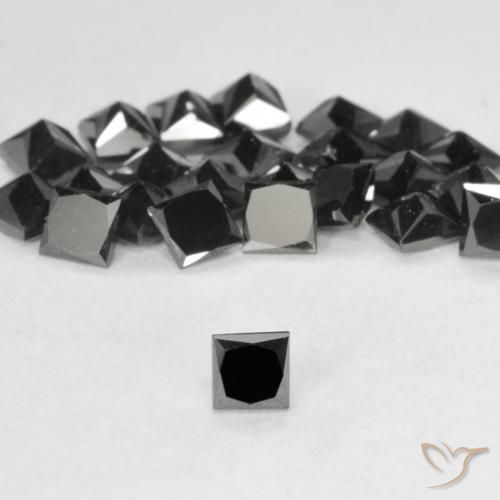 0.13ct 天然 黑色 钻石, 正方形, 不透明
