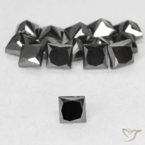 0.08ct 天然 黑色 钻石, 正方形, 不透明