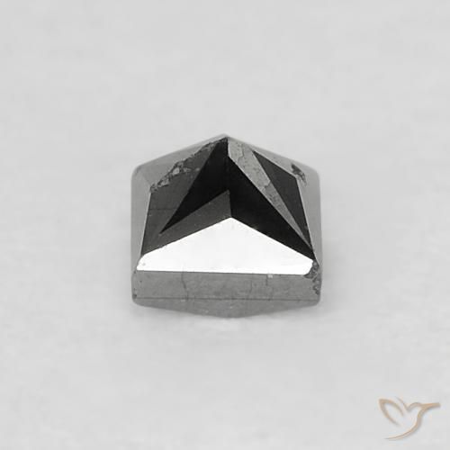 0.19克拉天然黑色钻石，方形，2.7×2.6毫米，不透明