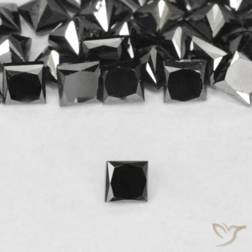 0.10ct 天然 黑色 钻石, 正方形, 不透明