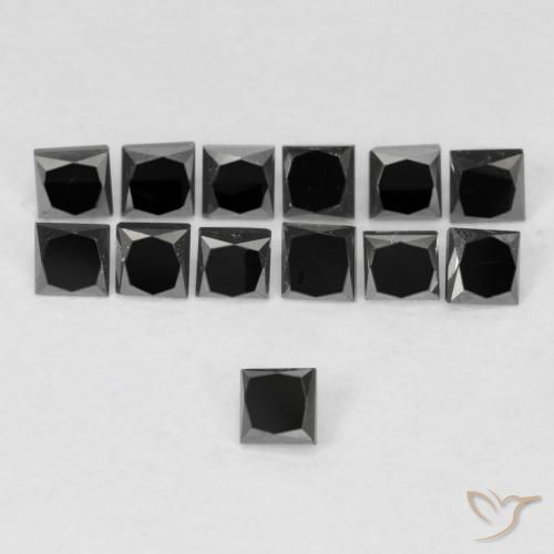 0.11ct 天然 黑色 钻石, 正方形, 不透明