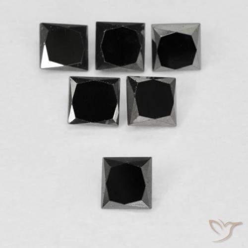 0.13ct 天然 黑色 钻石, 正方形, 不透明