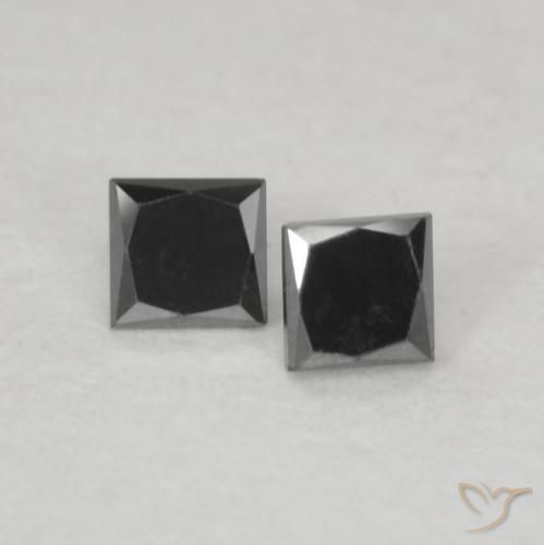 0.12ctw 天然 黑色 钻石, 正方形, 不透明