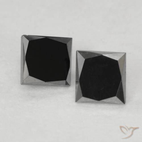 0.23ctw 天然 黑色 钻石, 正方形, 不透明