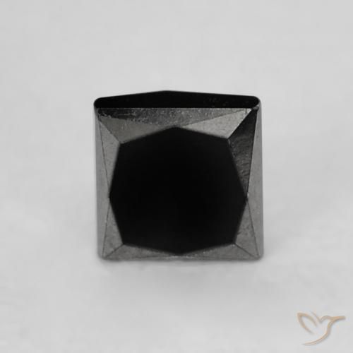 0.25ct 天然 黑色 钻石, 正方形, 不透明